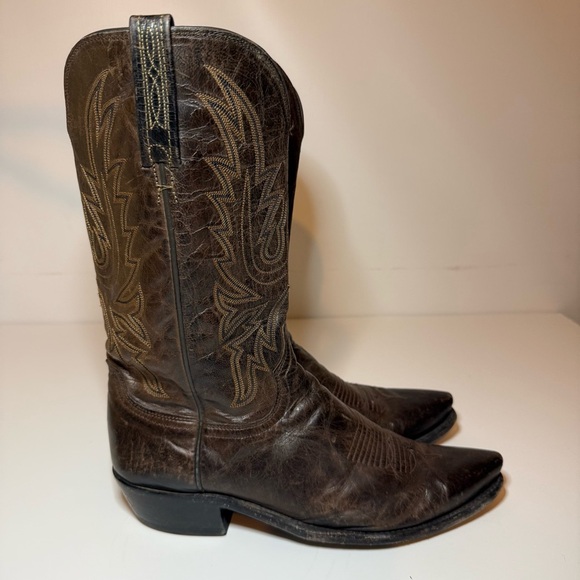 Lucchese 1883 Corbin Mad Dog Goat  Cowboy Boots Chocolate N1556R4 Size 10 D - Picture 2 of 12